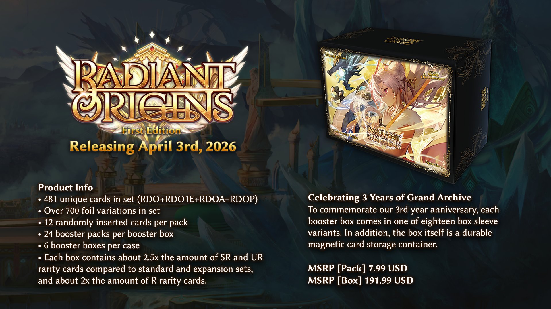全新系列Radiant Origins將在2026年4月3號發售！