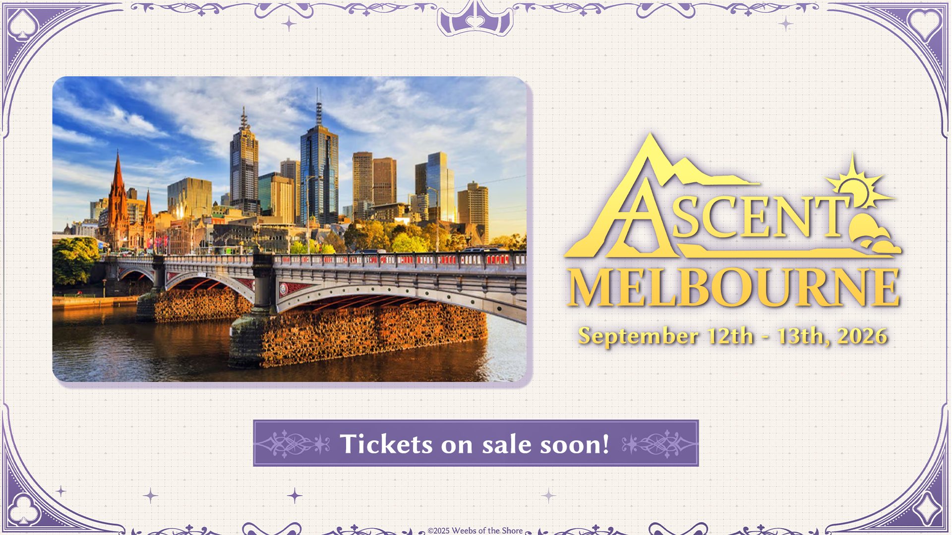 We’re returning to Australia with Ascent Melbourne on September 12th – 13th, 2026!